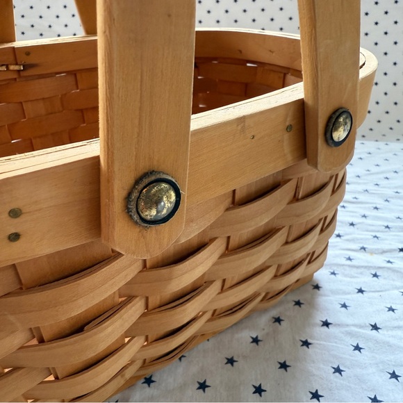 Vintage Woven Oblong Handled Gathering / Gardening / Herbs / Flower Basket EUC - Picture 6 of 17